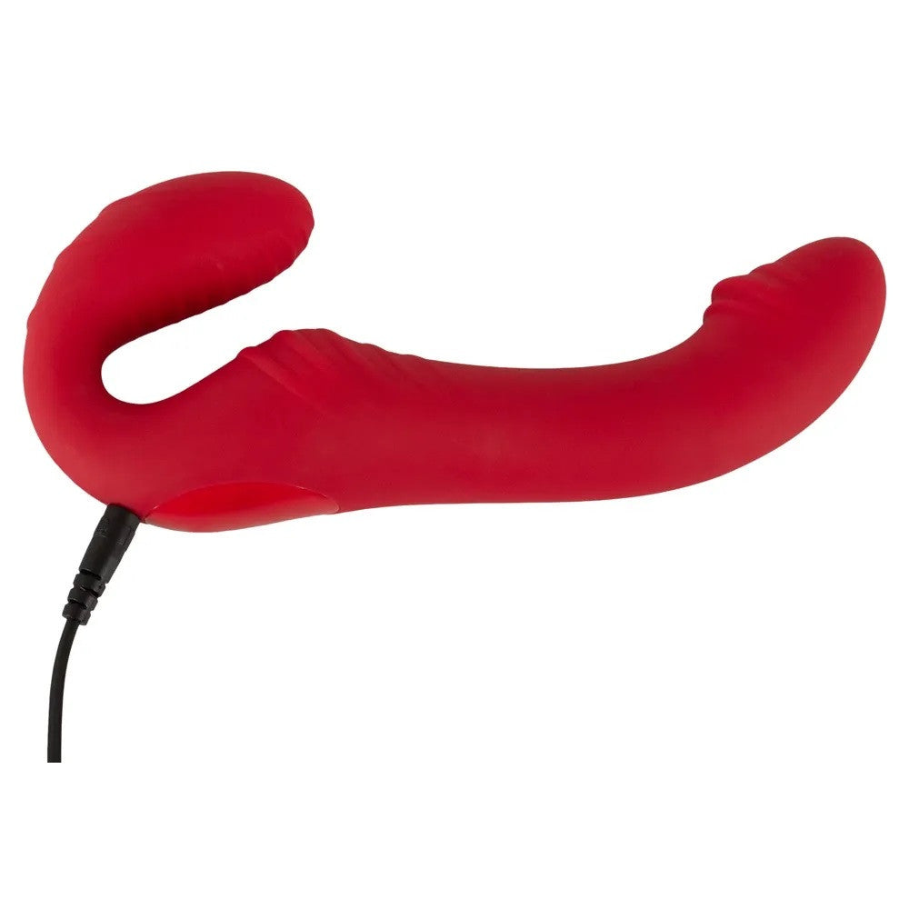 Triple Teaser Rechargeable Strapless Vibrator with Remote Red