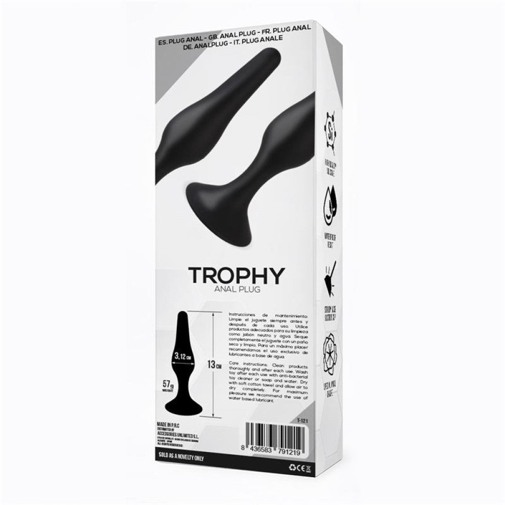 Trophy silicone butt plug 13 cm.