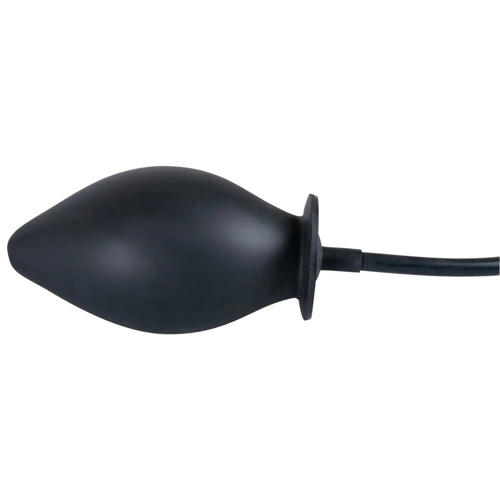 True Black Silicone Inflatable Butt Plug