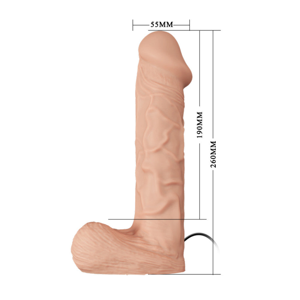 Ultra Passionate Vibrating Strap-on Harness with Large Realistic Dildo