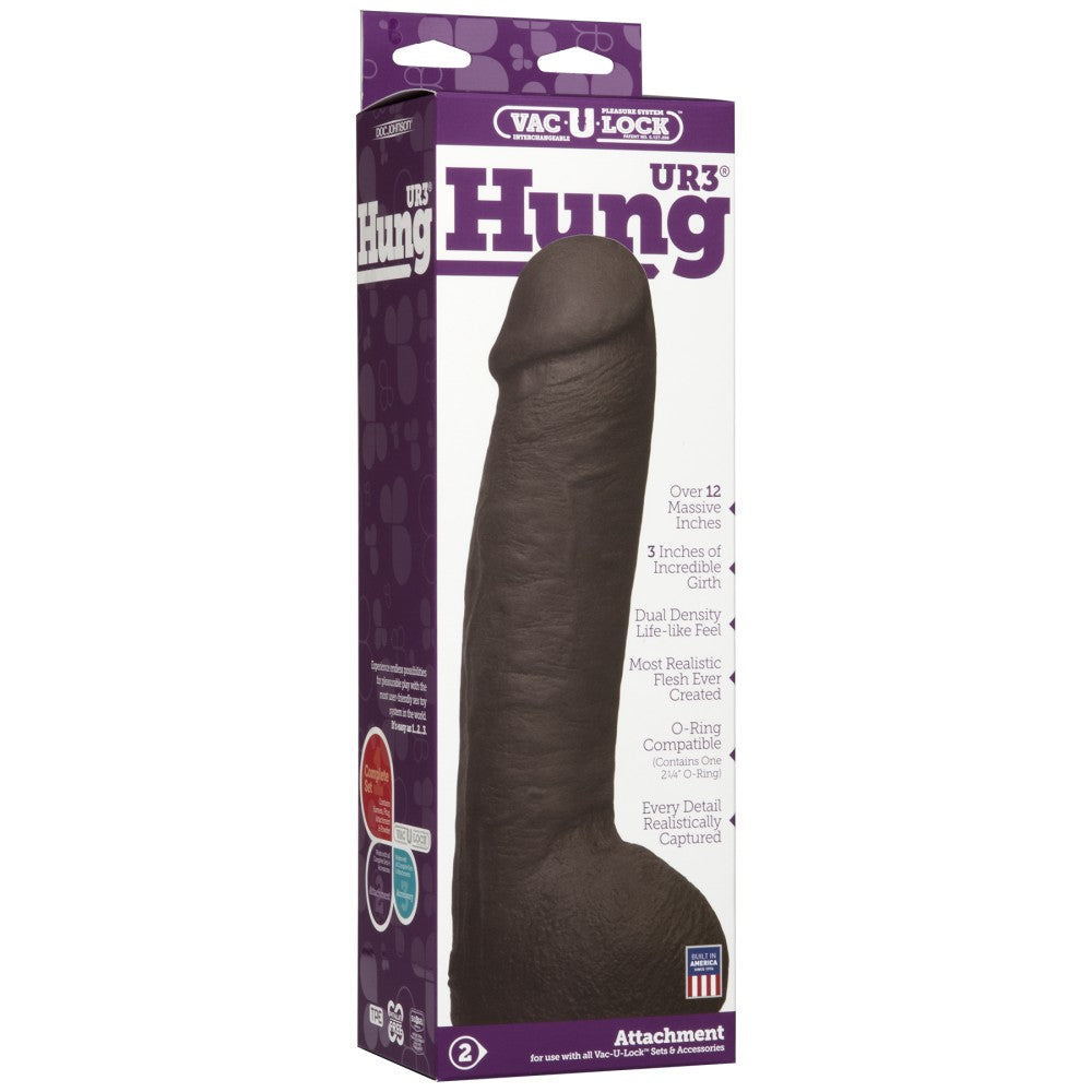 Ultraskyn Hung Vac-u-lock Large Double Layer Dildo Brown