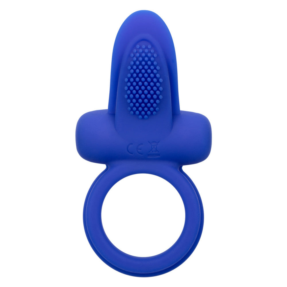 Vibrating Double Cock Ring with Clitoris Stimulator Blue