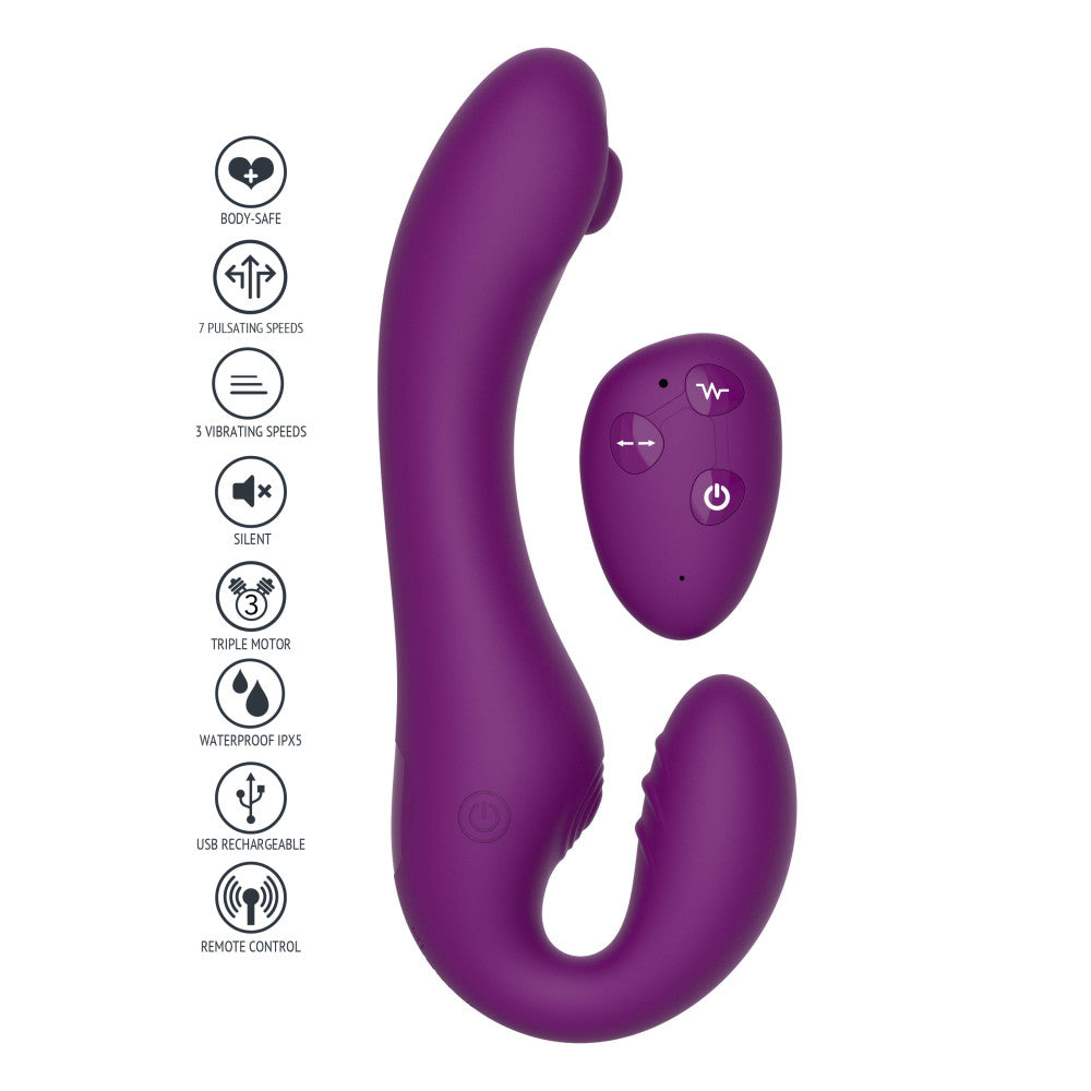 Vibrating Double Strapless Dildo with Xocoon Remote