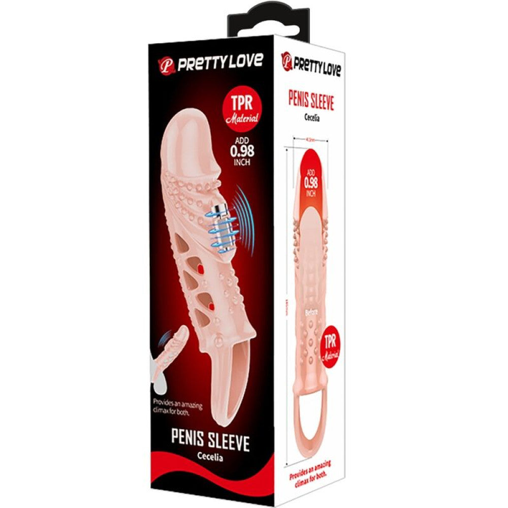 Vibrating Penis Extender with Testicle Ring Cecelia
