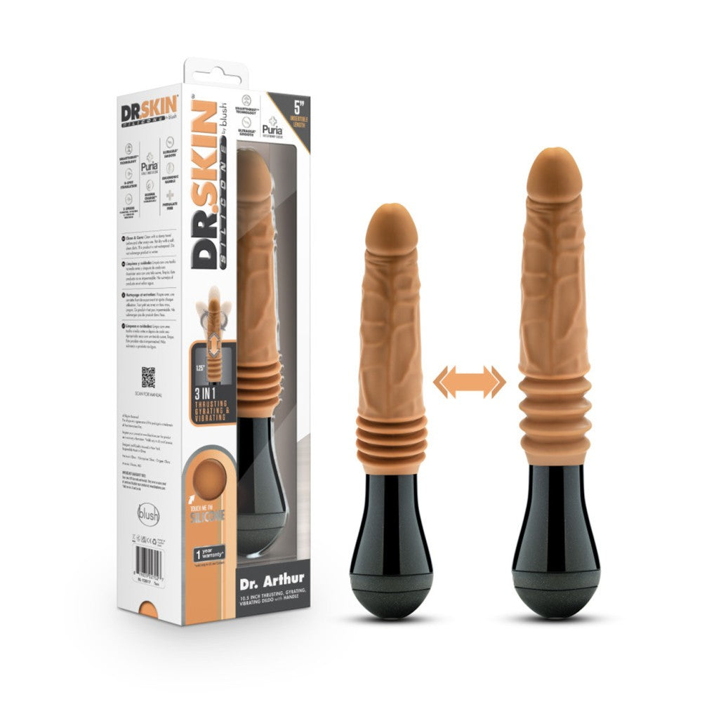 Vibrating Spinning and Thrusting Realistic Silicone Dr. Arthur Mocha