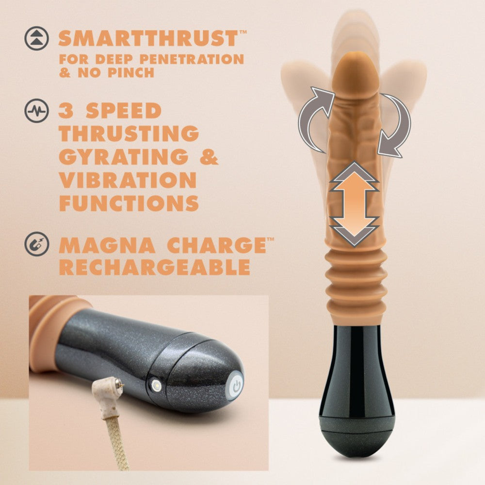 Vibrating Spinning and Thrusting Realistic Silicone Dr. Arthur Mocha