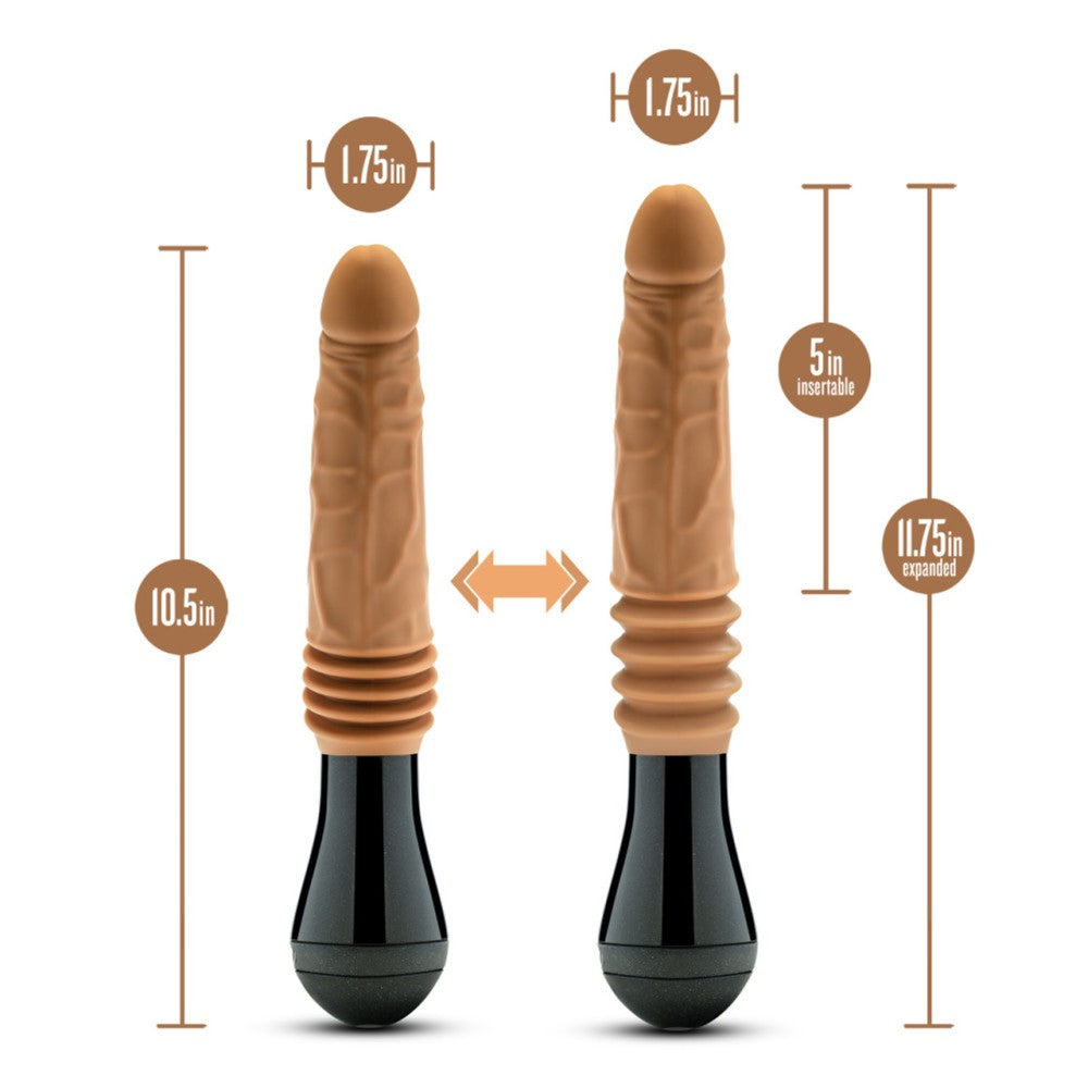 Vibrating Spinning and Thrusting Realistic Silicone Dr. Arthur Mocha