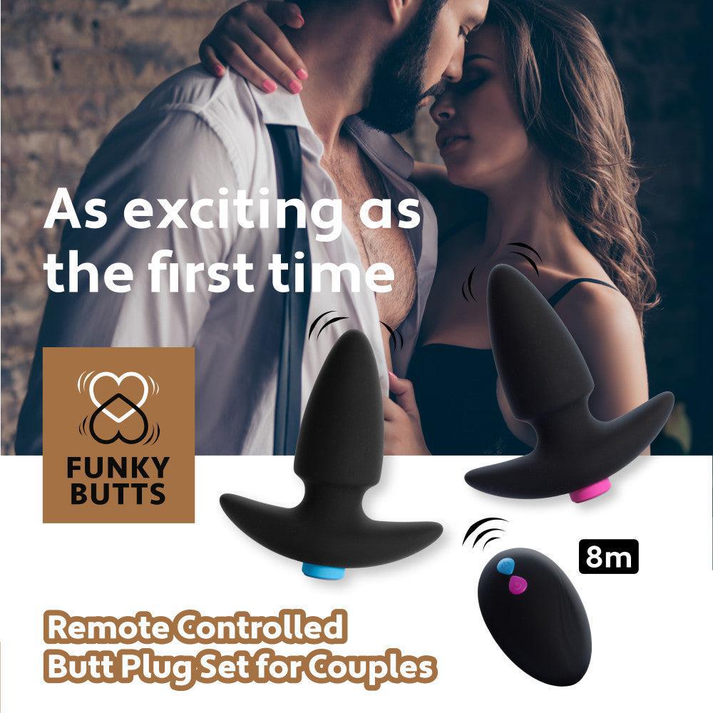 Funky Butts Vibrating Butt Plugs For Couples with Wireless Remote