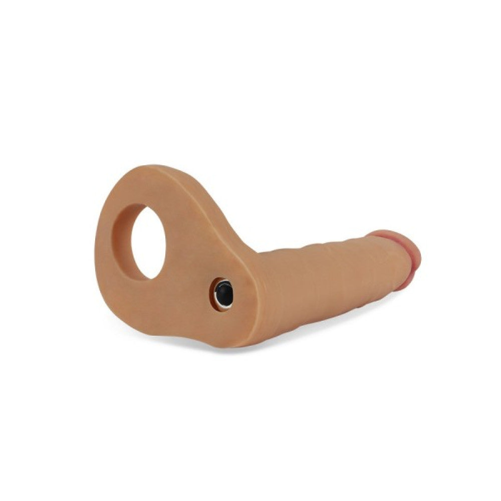 Vibrating anal dildo with cock ring The Ultra Soft Double 15.5 cm