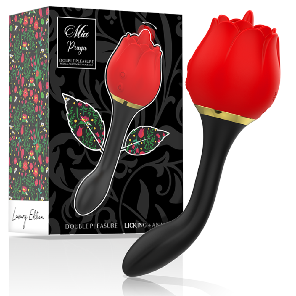 Vibrating anal toy with clitoris stimulator - Rose Mia Praga Double Pleasure