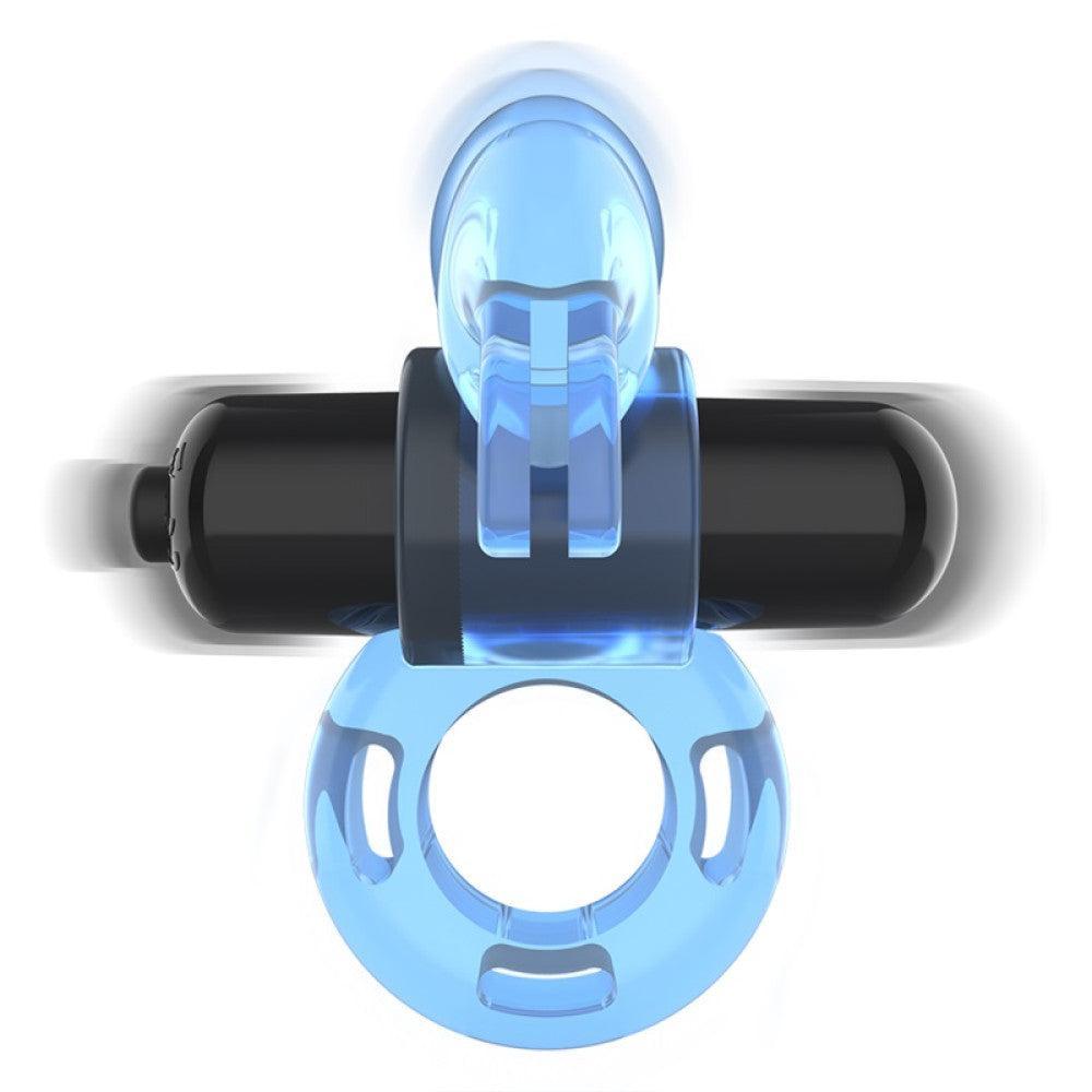 Intense Vibrating Rabbit Cock Ring Blue