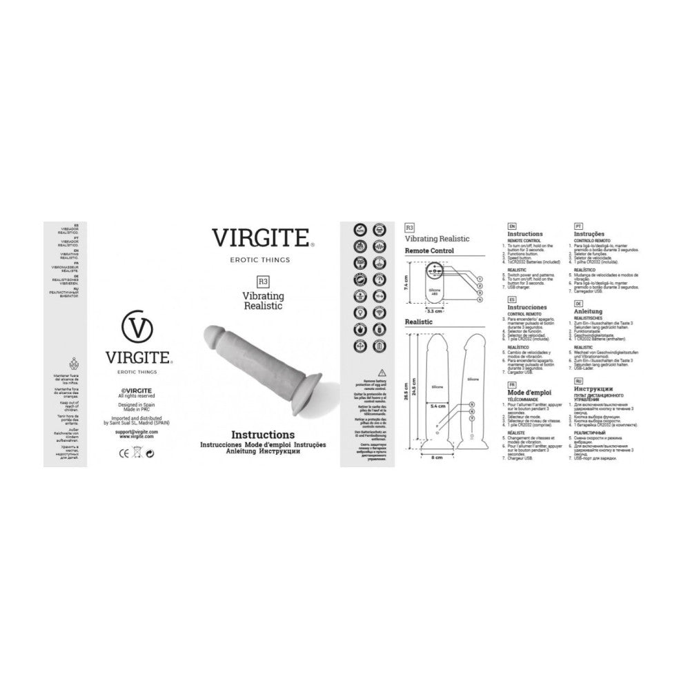 Vibrating dildo with remote Virgite R3