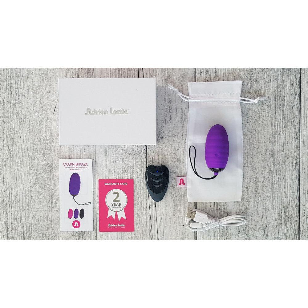 Ocean Breeze 2.0 Vibrating Egg with Remote Black