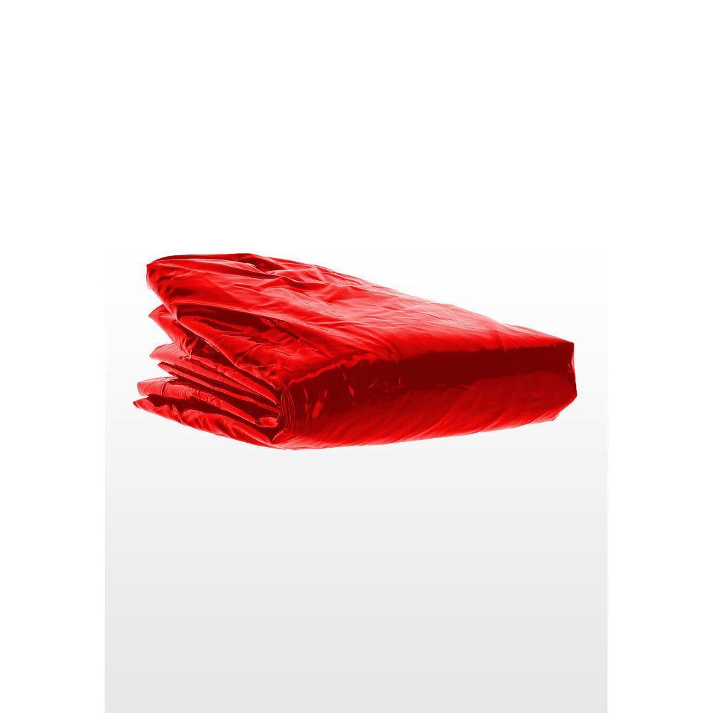 Vinyl sex bed linen 240x220 cm. Taboom Wet Play red