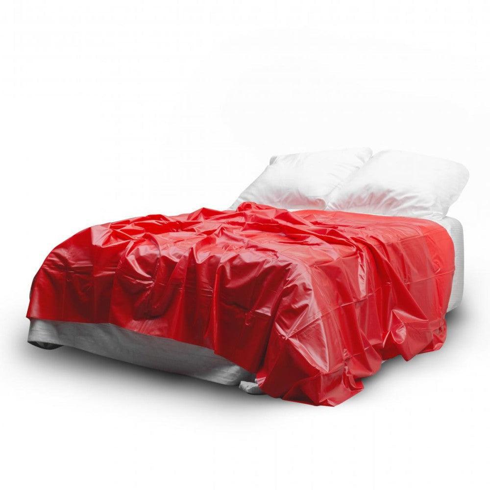 Wet Games Red Vinyl Sex Bed Sheet