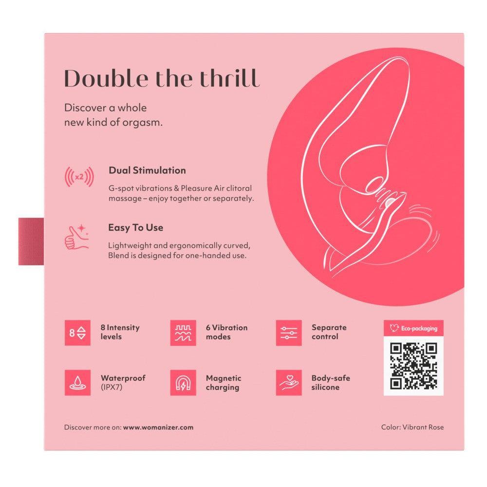 Womanizer Blend Rechargeable G-Spot Vibrator with Suction Clitoris Stimulator