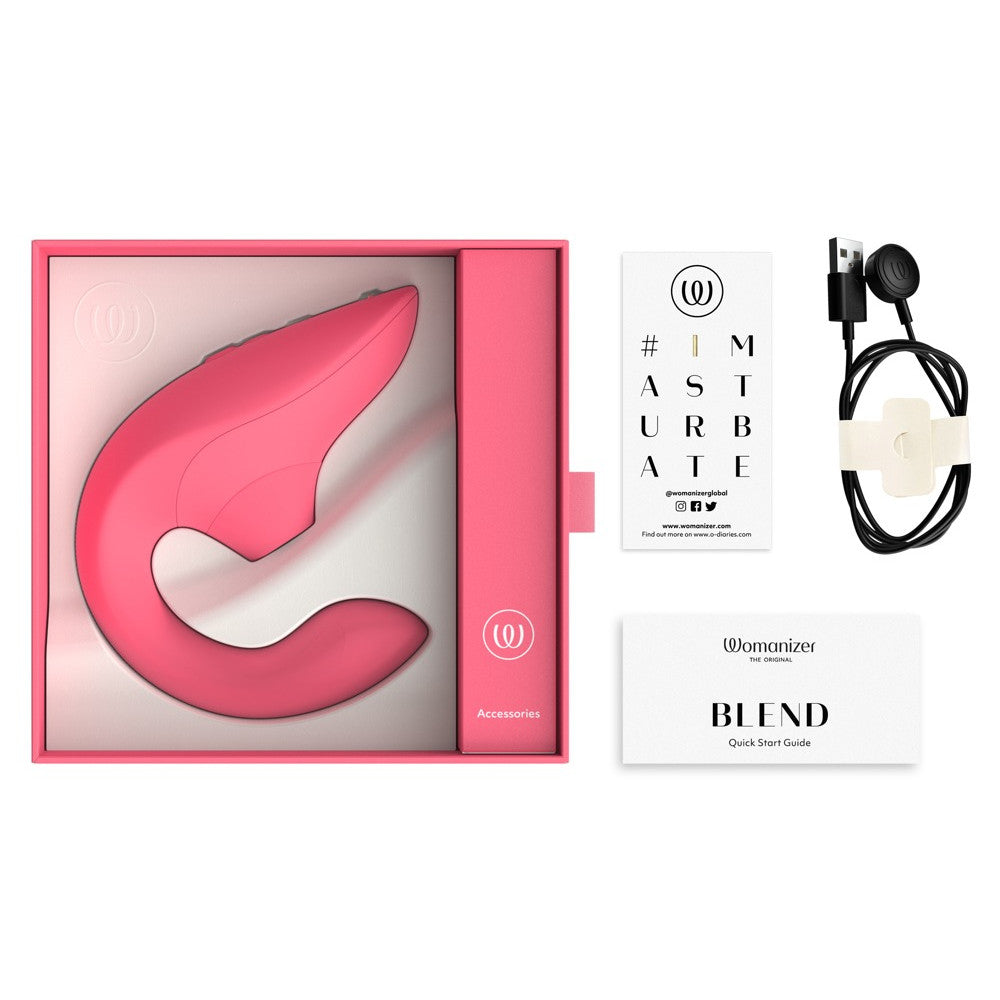 Womanizer Blend Rechargeable G-Spot Vibrator with Suction Clitoris Stimulator