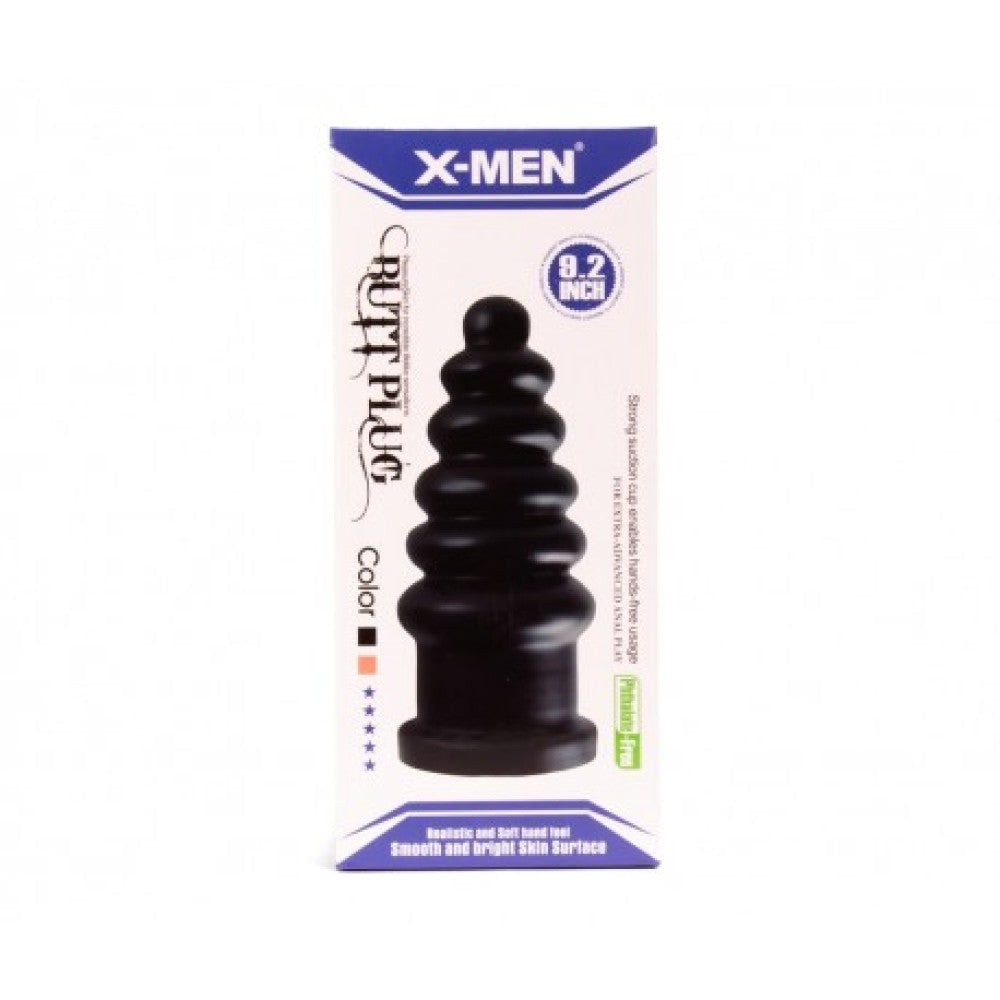 X-Men Extreme Ribbed Butt Plug Black