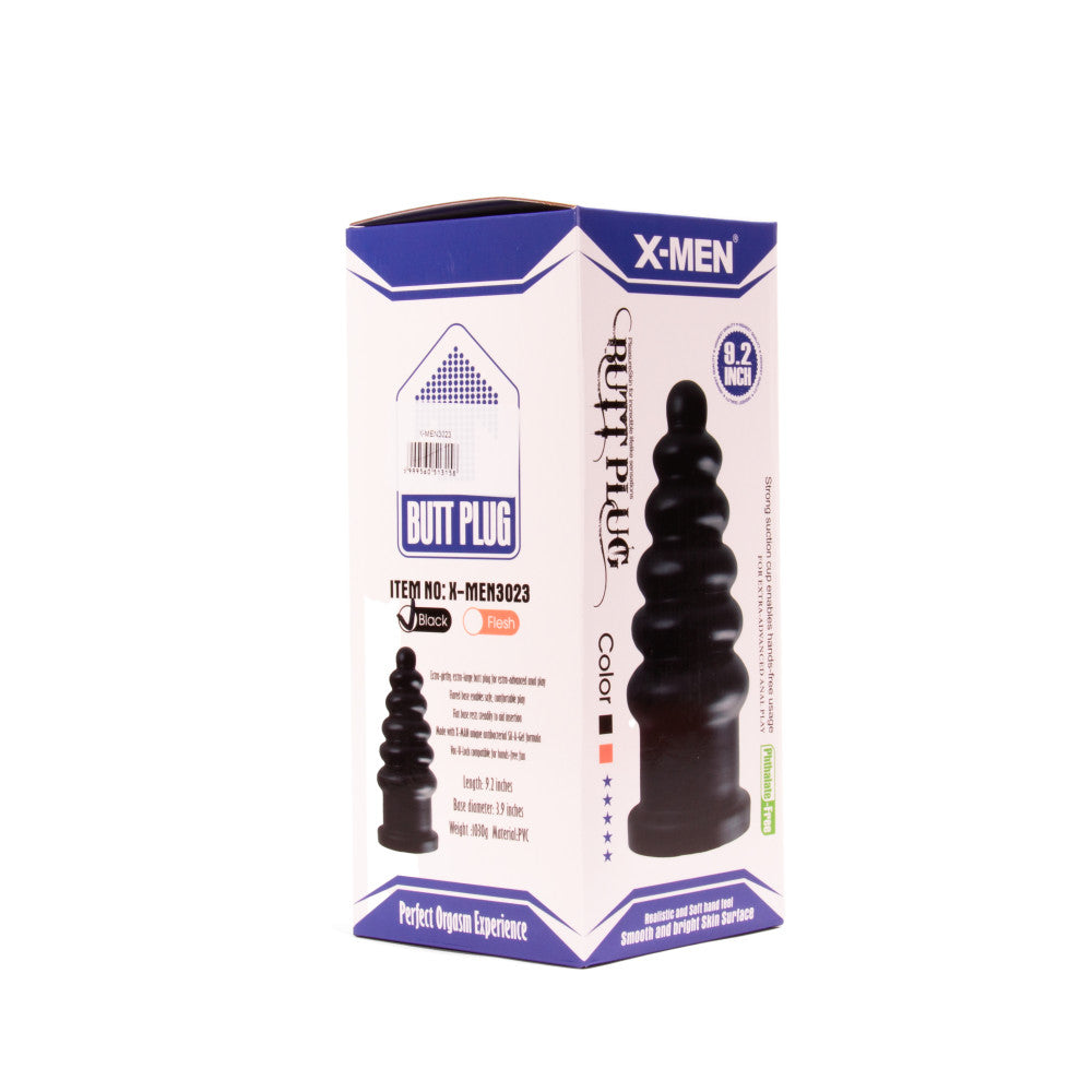 X-Men Extreme Ribbed Butt Plug Black