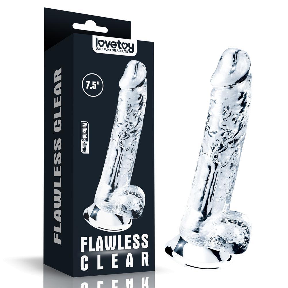 Flawless Clear Flexible Realistic Dildo 7.5"