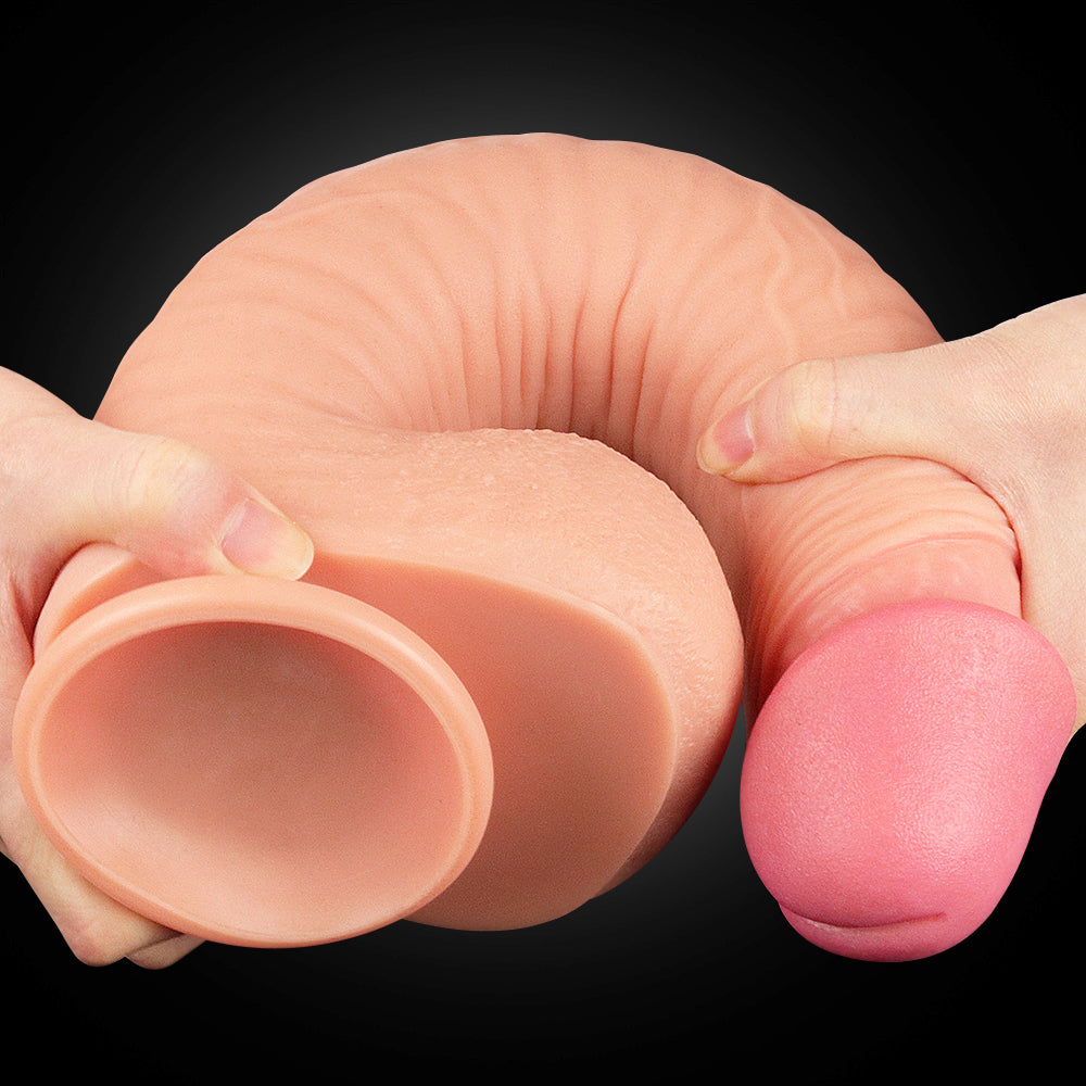 Nature Cock 12" Large Dual Layer Realistic Silicone Dildo