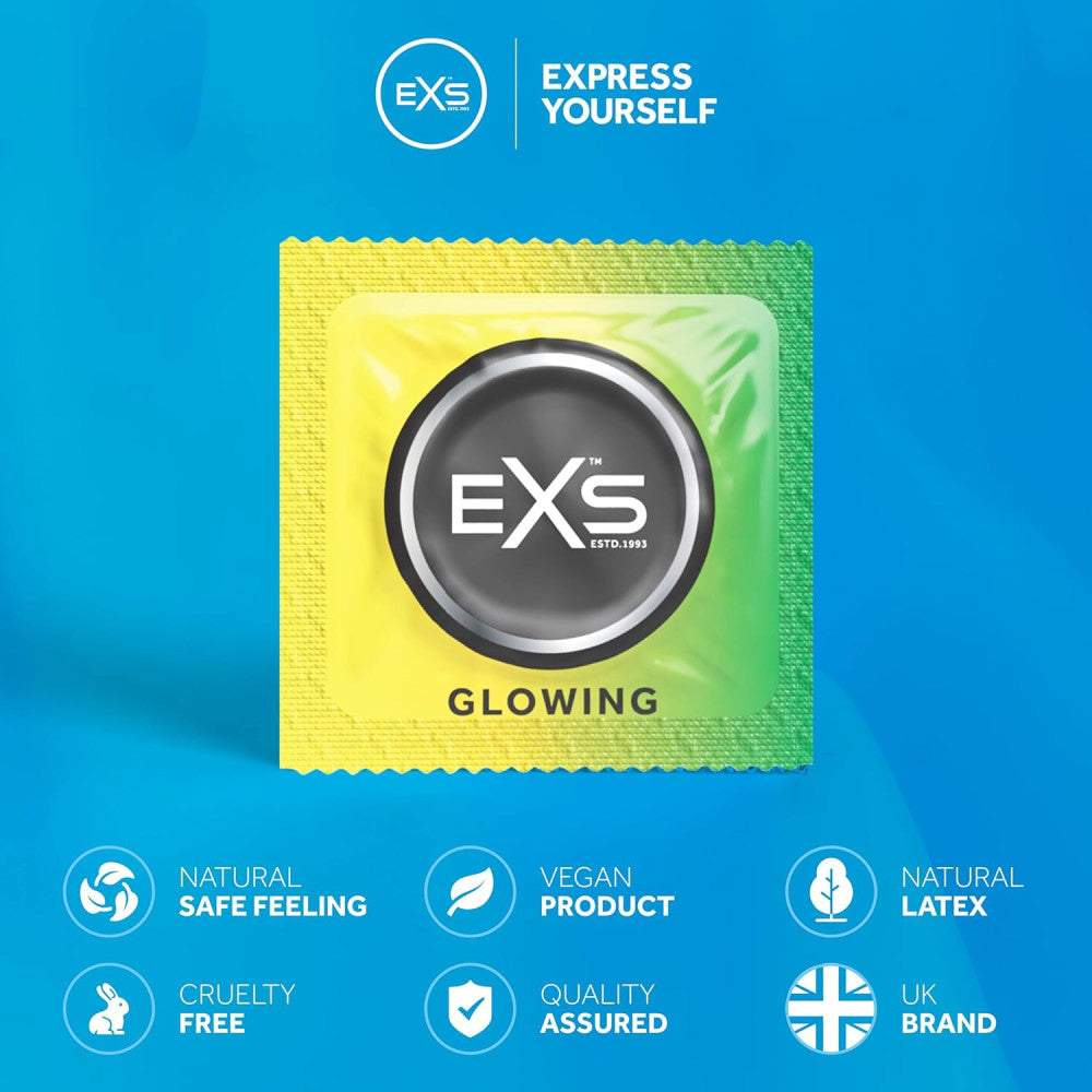 EXS Glow In The Dark Condoms 3 Pcs.