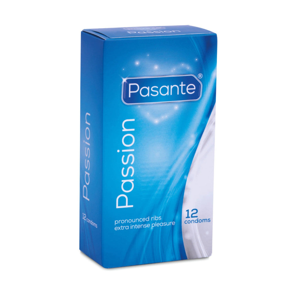 12 pcs. Pasante Passion ribbed condoms