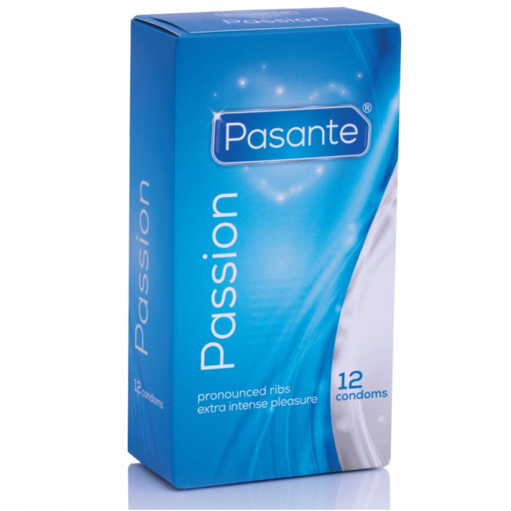 12 pcs. Pasante Passion ribbed condoms