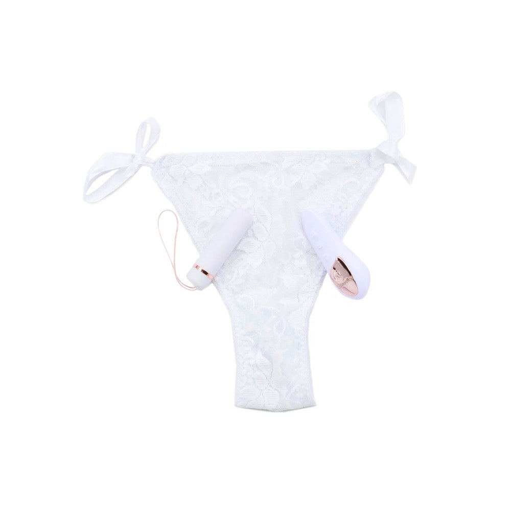 2 in 1 Vibrating Underwear with Wireless Vibrating Remote Pleasure Panty White