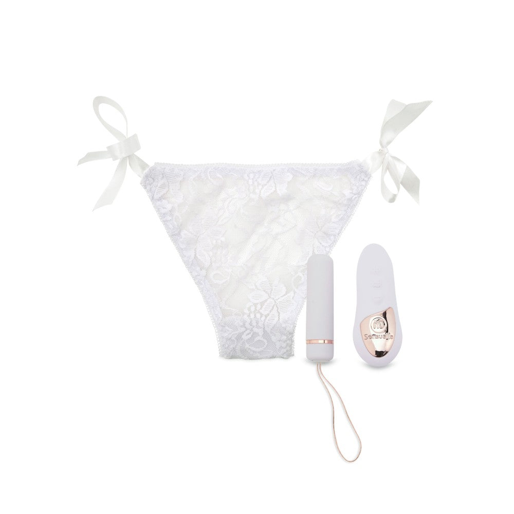 2 in 1 Vibrating Underwear with Wireless Vibrating Remote Pleasure Panty White