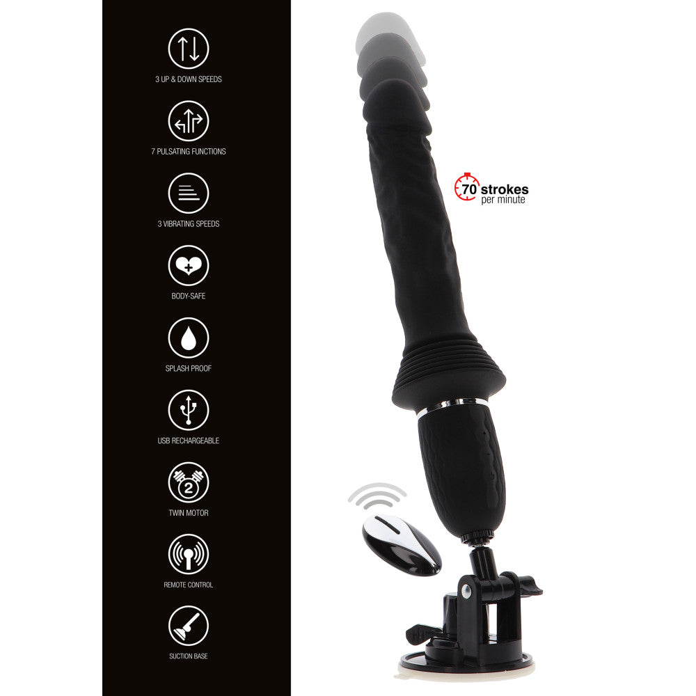 2 in 1 Vibrator and mini sex machine with Magnum Opus Pro remote