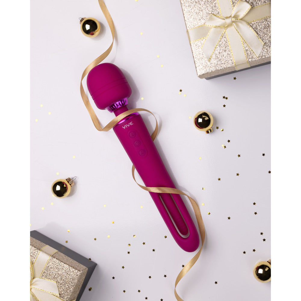 2 in 1 Wand massager with innovative G-spot vibrator Vive Kiku pink