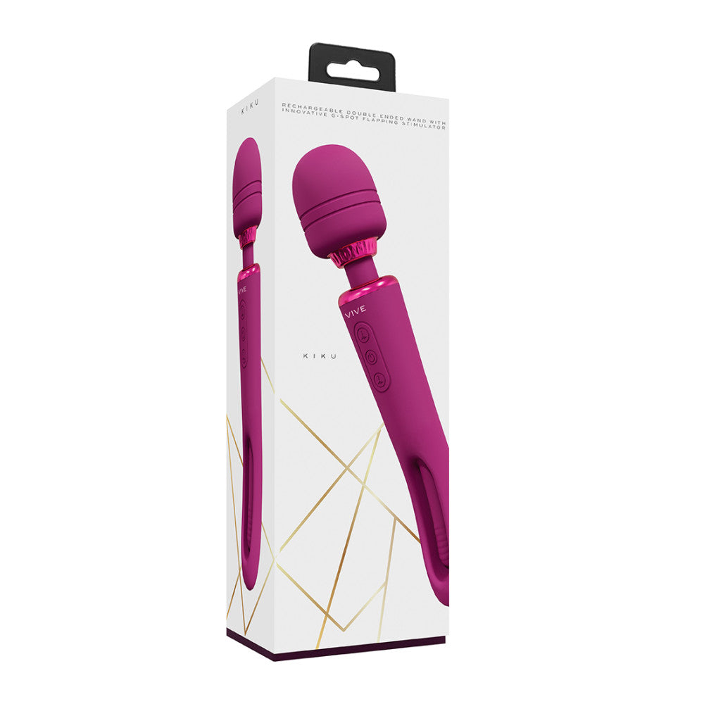 2 in 1 Wand massager with innovative G-spot vibrator Vive Kiku pink