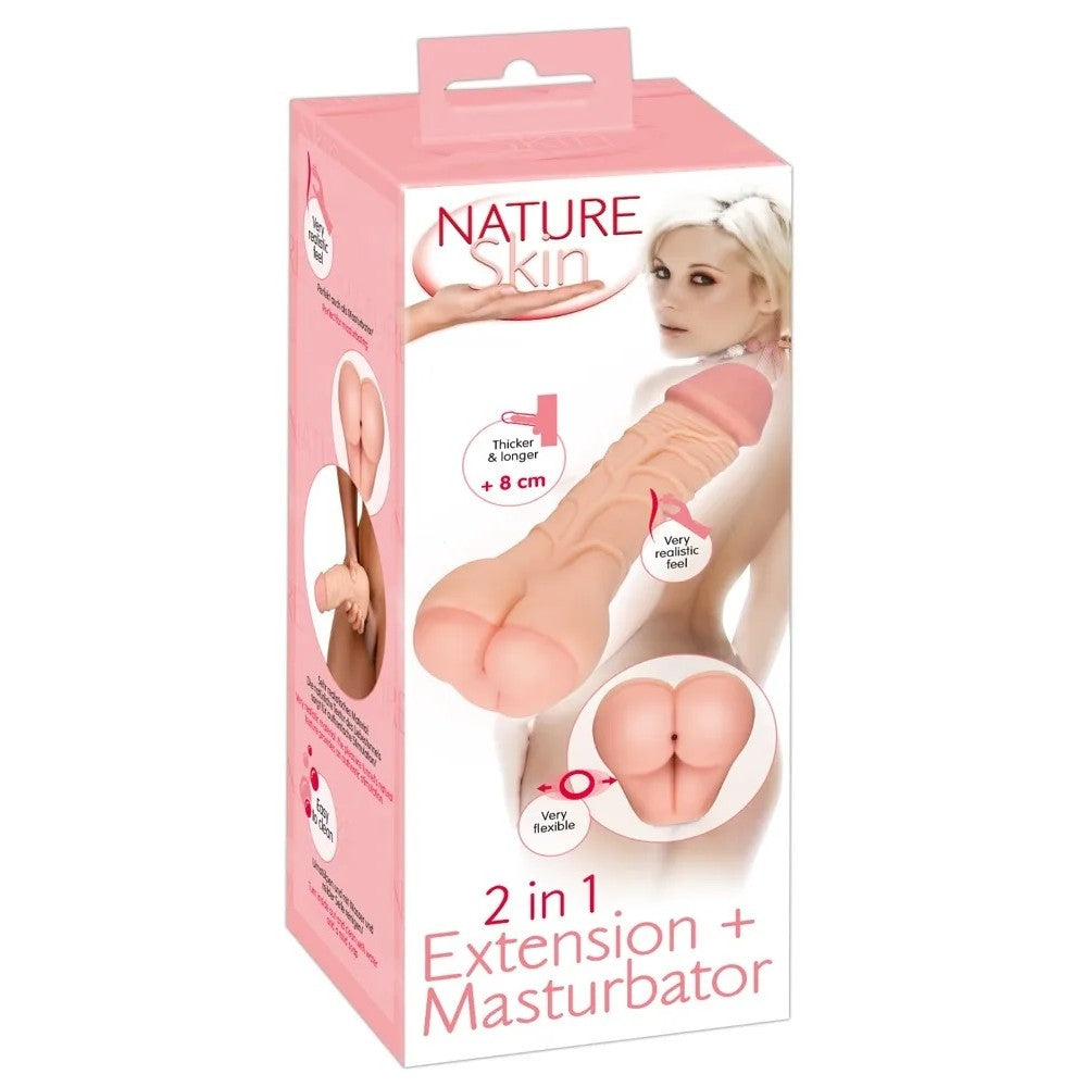 2 in 1 masturbator and penis extender Nature Skin