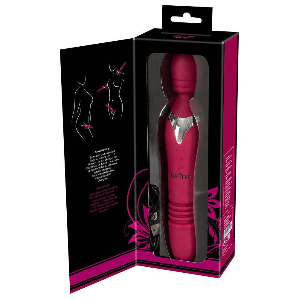 2 in 1 vibrator and wand massager with heating effect from Javida silicone