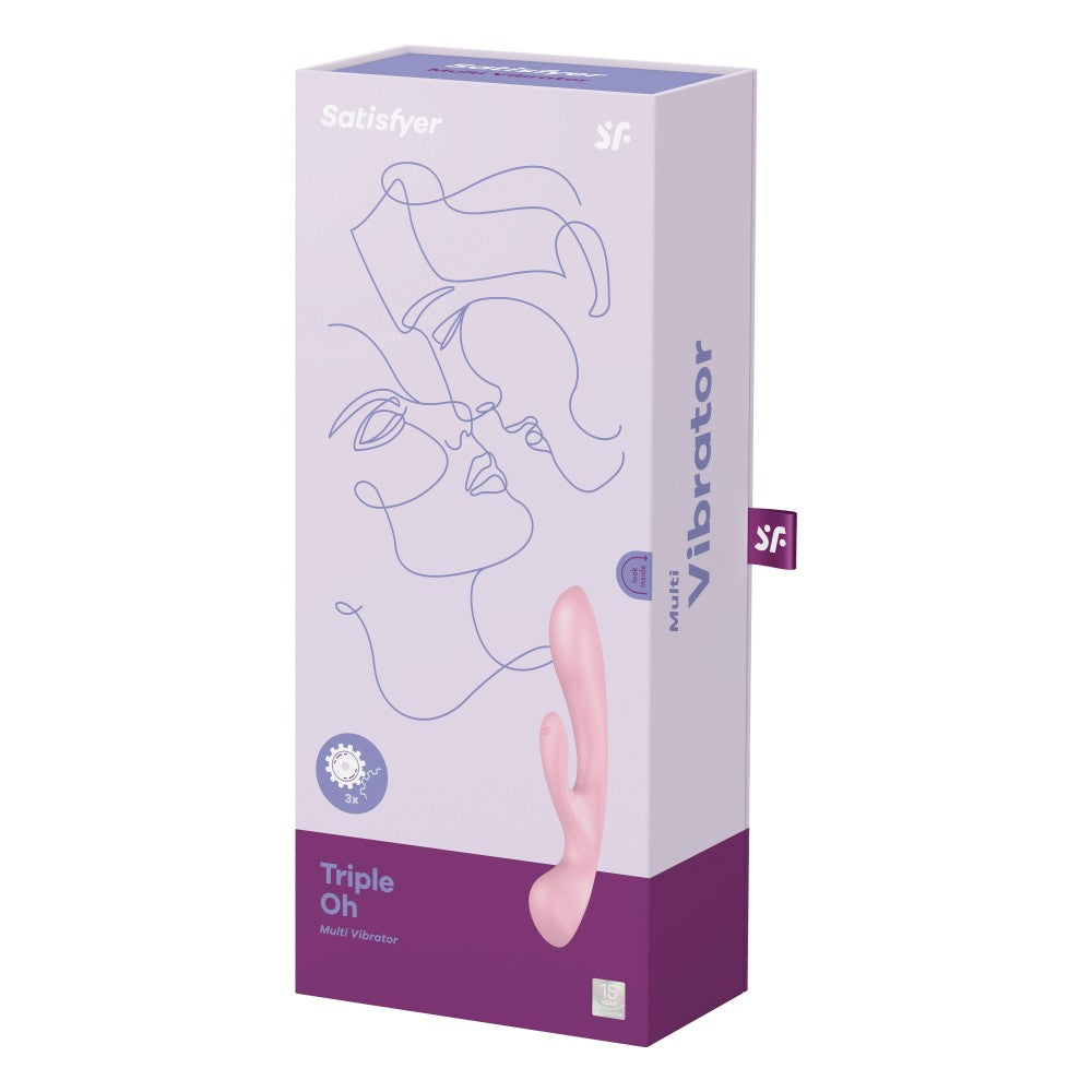 3 in 1 multifunctional rabbit vibrator Triple Oh pink