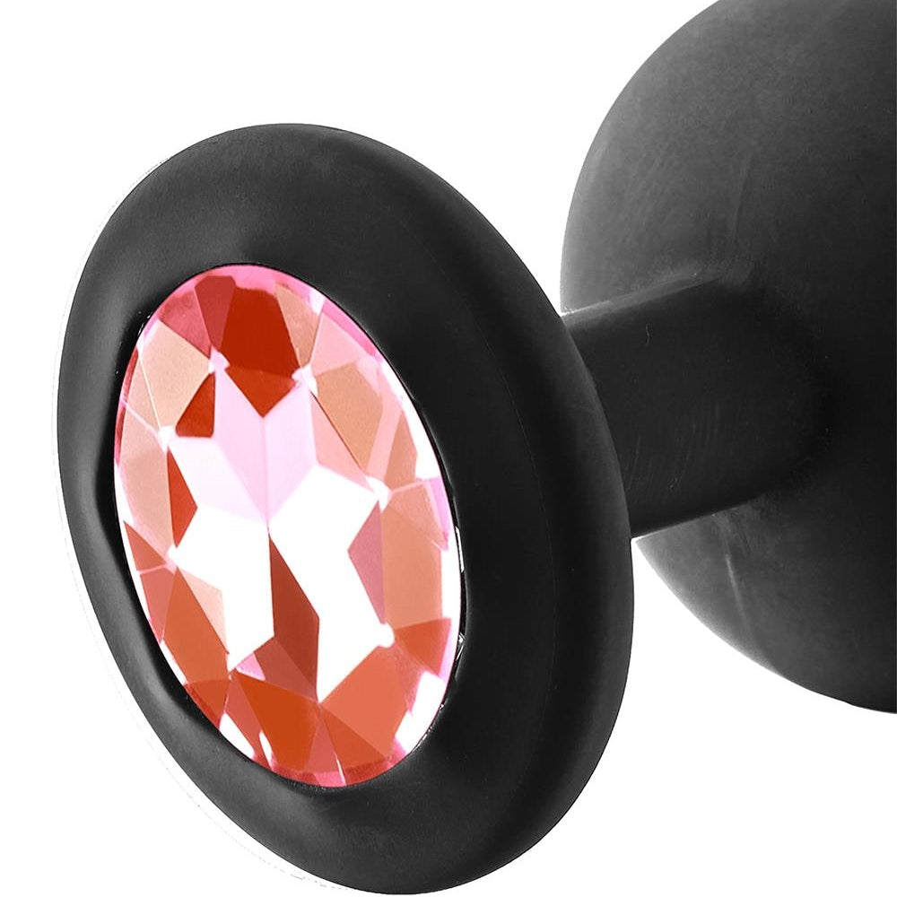 3 pc. silicone butt plugs with crystals Anal Training Kit