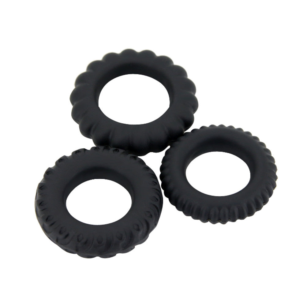 3 pcs. Titan Silicone Ribbed Cock Rings