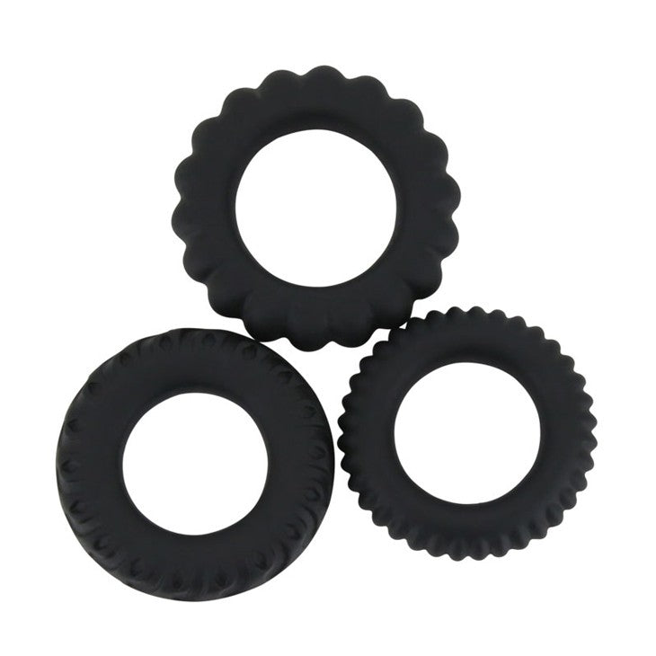 3 pcs. Titan Silicone Ribbed Cock Rings