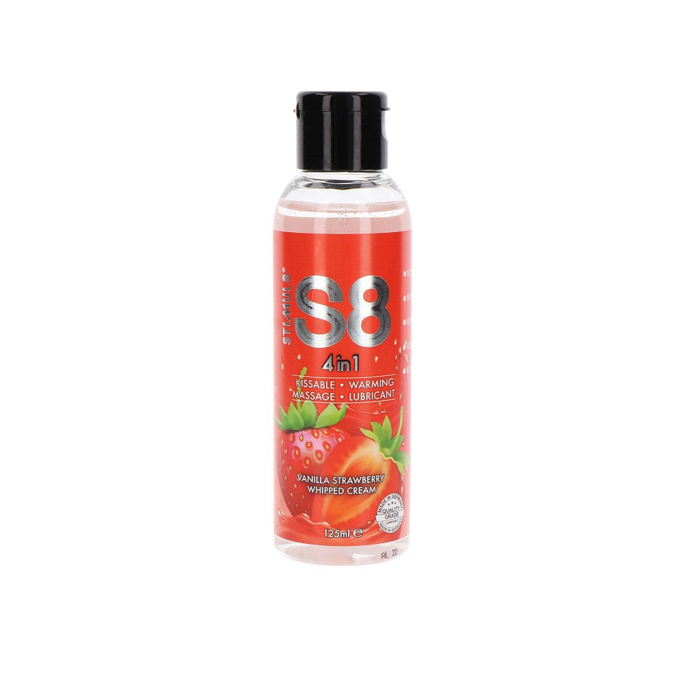 4 in 1 lubricant, massage oil with warming effect Vanilla Strawberry Cream S8 125 ml.