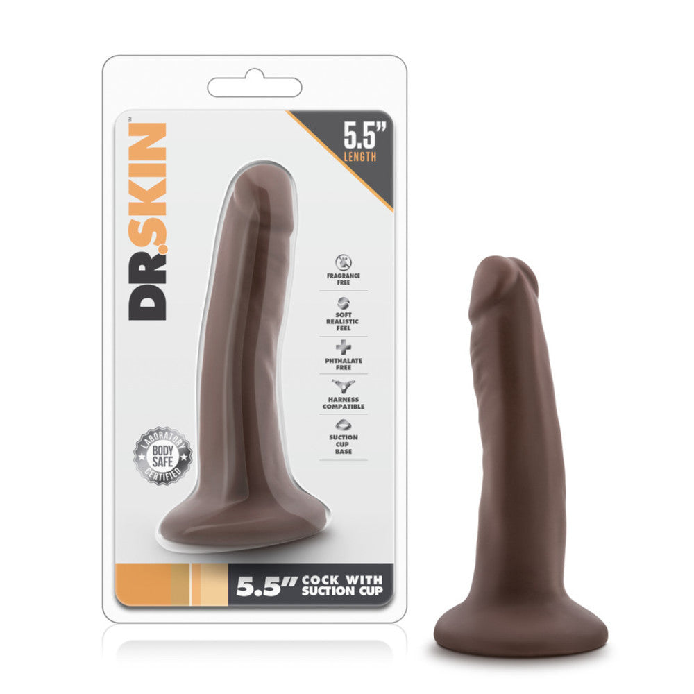 A small realistic dildo Dr. Skin 5.5" chocolate