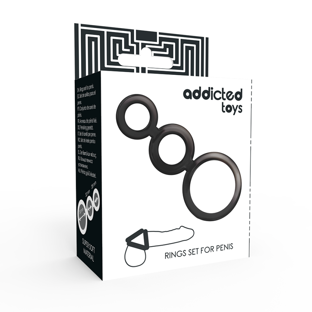 Addicted Toys triple penis rings black