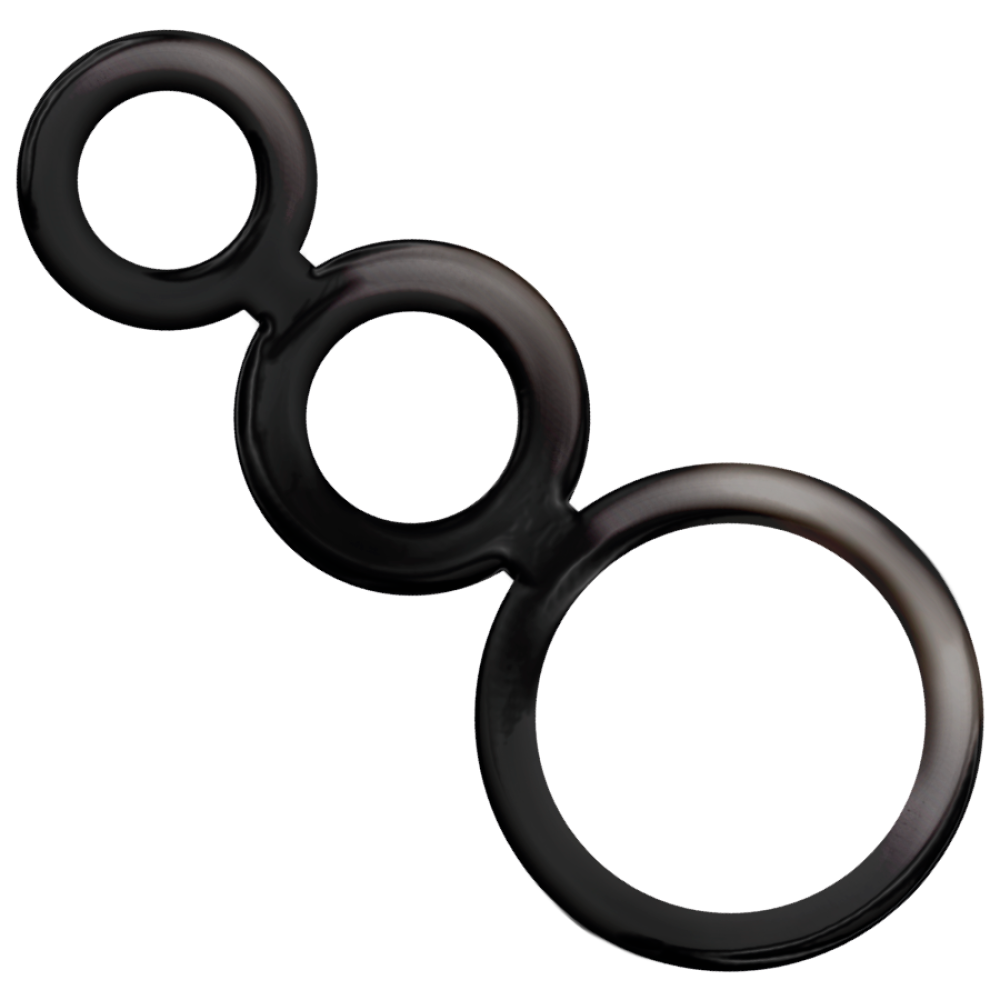 Addicted Toys triple penis rings black