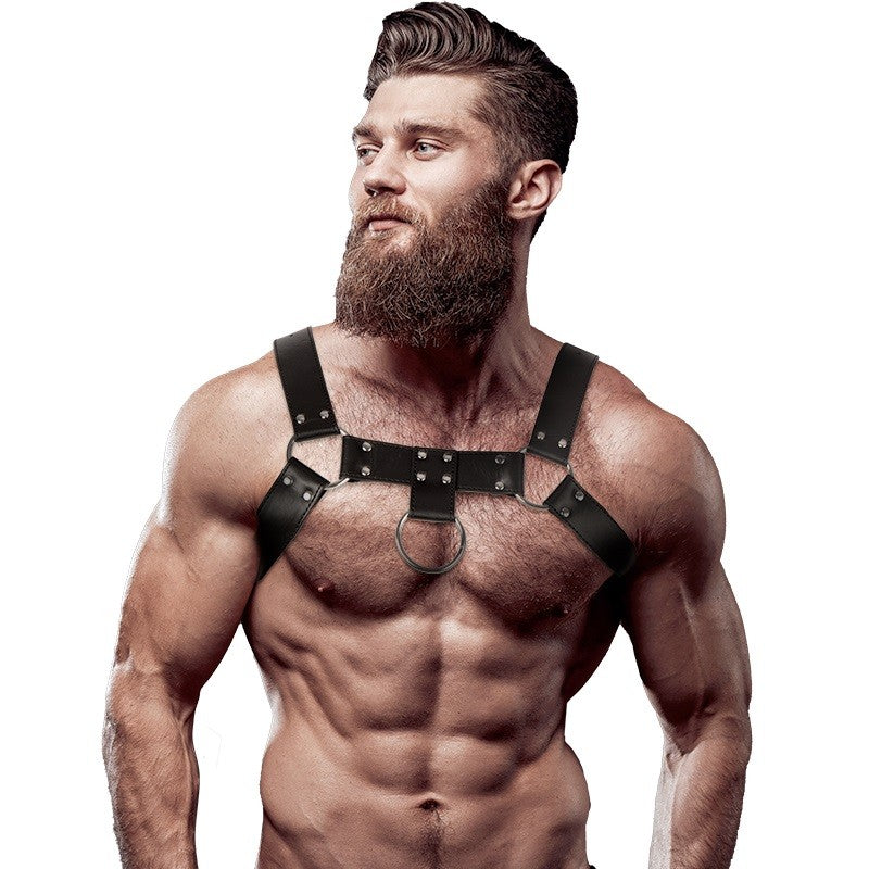 Adjustable BDSM Torso Belt Fetish Harness Vegan Eco Leather