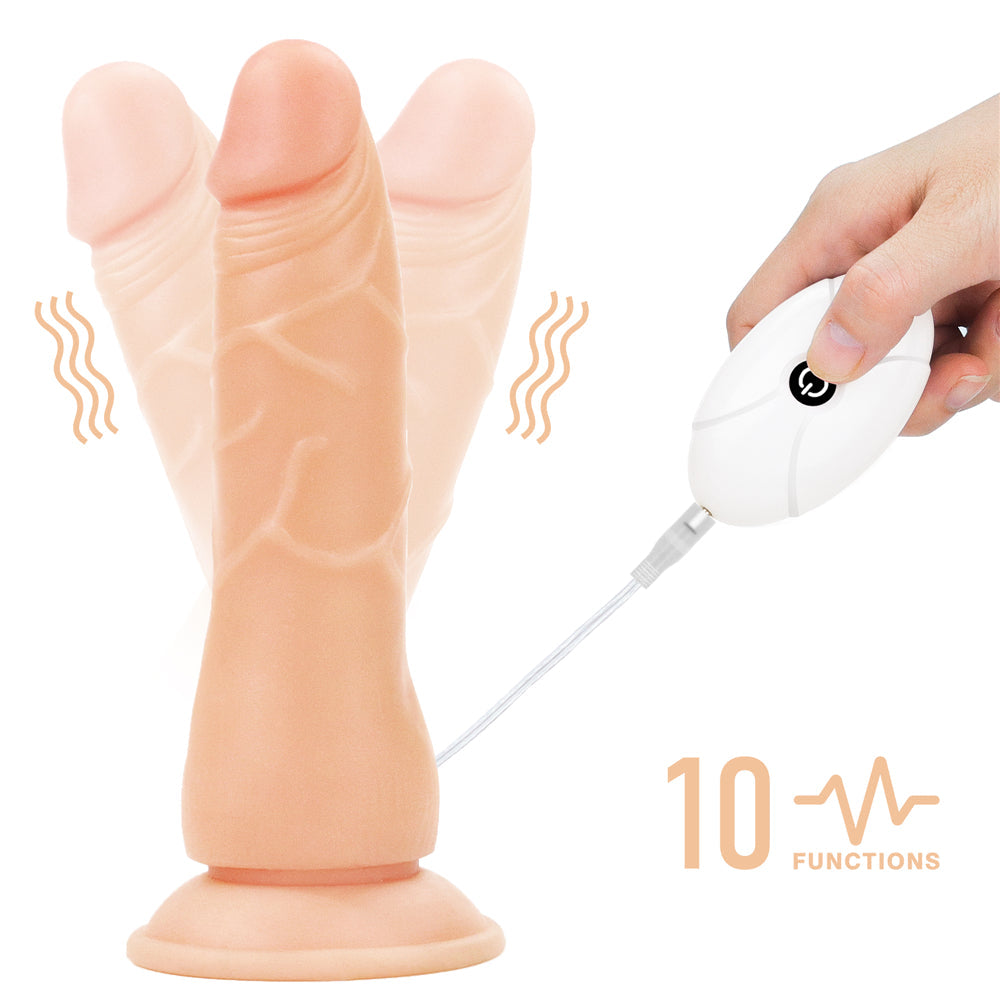 Adjustable Strap-On Vibrating Realistic Dildo Ingen 7.5"