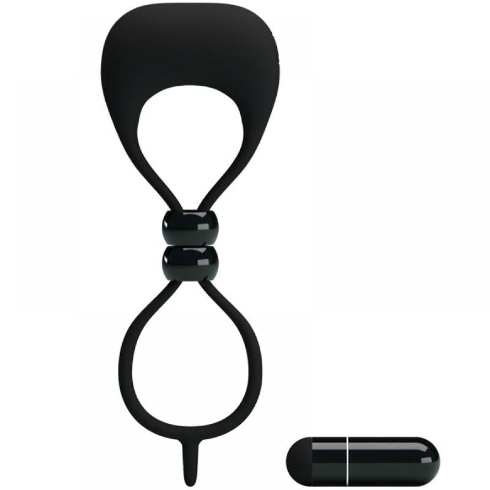 Adjustable Vibrating Double Cock Ring Silicone Locker