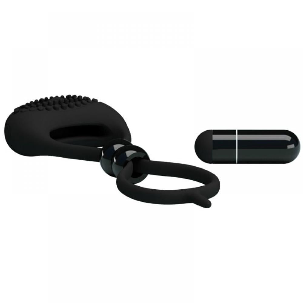 Adjustable Vibrating Double Cock Ring Silicone Locker