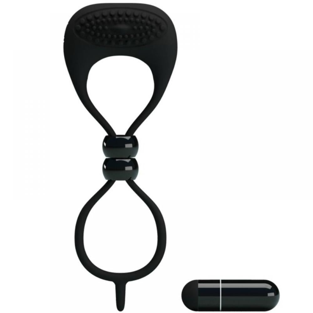 Adjustable Vibrating Double Cock Ring Silicone Locker