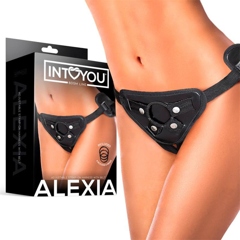 Adjustable strap-on belt 3 interchangeable Alexia rings