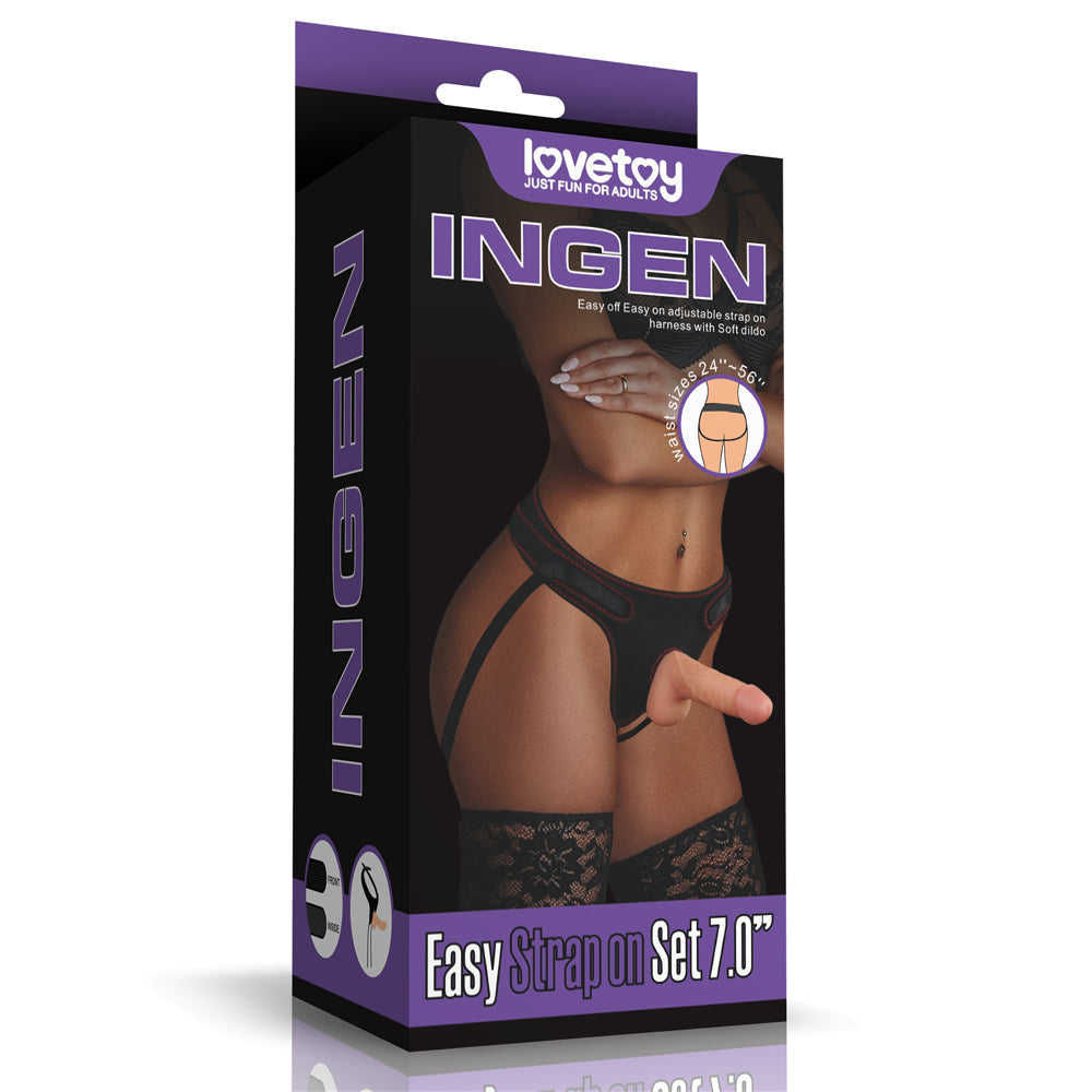 Adjustable strap-on belt with realistic dildo Ingen 7"